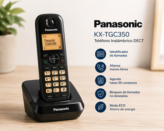 Telefono Panasonic Kx-tgc350 Inalambrico Original Negro