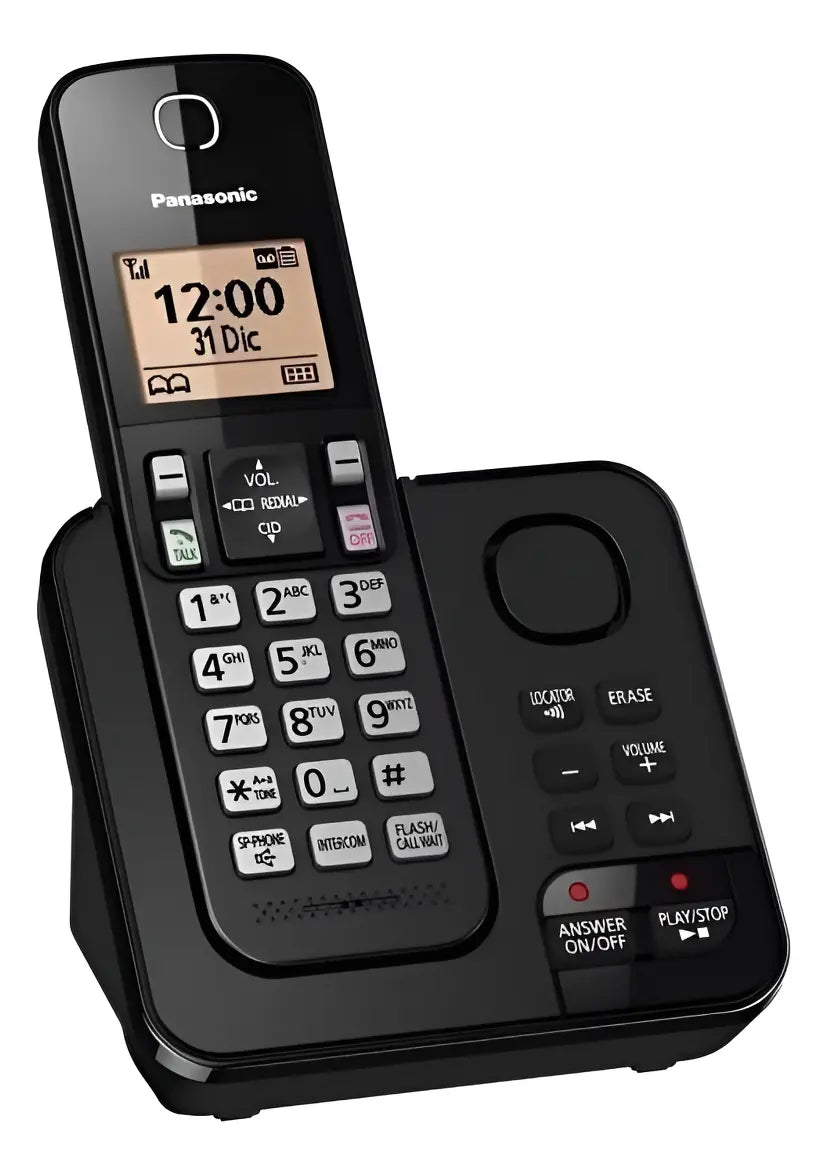 Teléfono Inalámbrico Panasonic Kx-tgc360 Altavoz Contestador Negro
