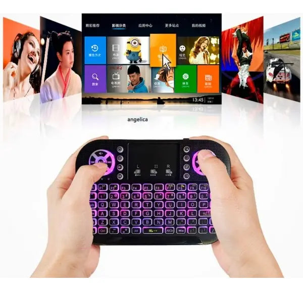 Mini Teclado Inalambrico Airmouse Androi Smart Tv Pc Negro