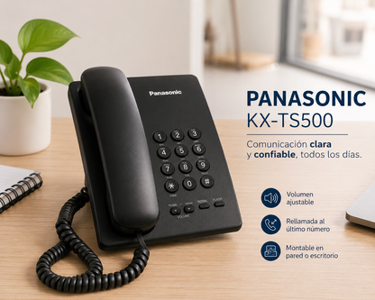 Telefono De Escritorio Panasonic  Kx-ts 500 Original Negro
