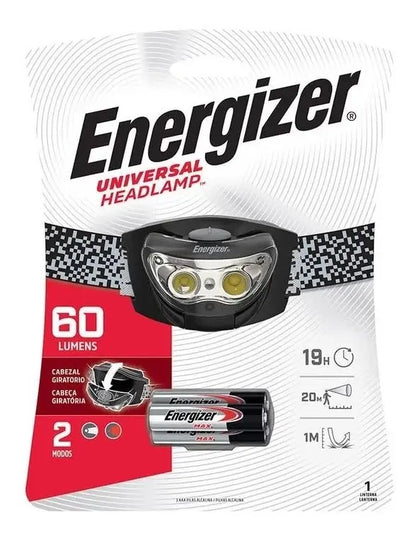 Linterna Manos Libres Energzer 3 Led Para Cabeza O Casco Led Negro