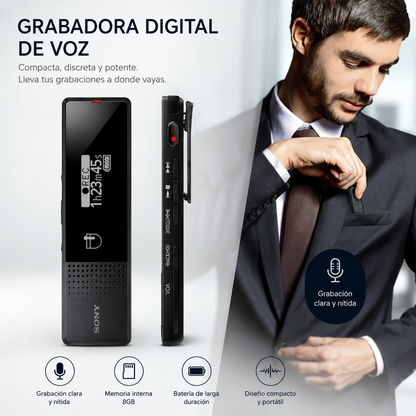 🎙️Grabadora De Voz Digital Sony De 16gb Y Usb  Icd-tx660