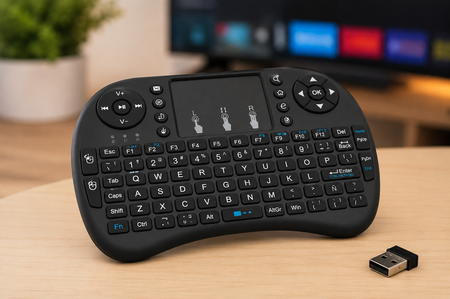 Mini Teclado Inalambrico Airmouse Androi Smart Tv Pc Negro