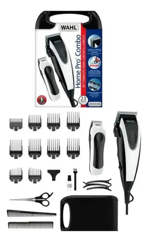 Kit Maquina Peluquera Wahl  Color Pro 10 Guías Más Tijeras Y Estuche  Blanco 110v