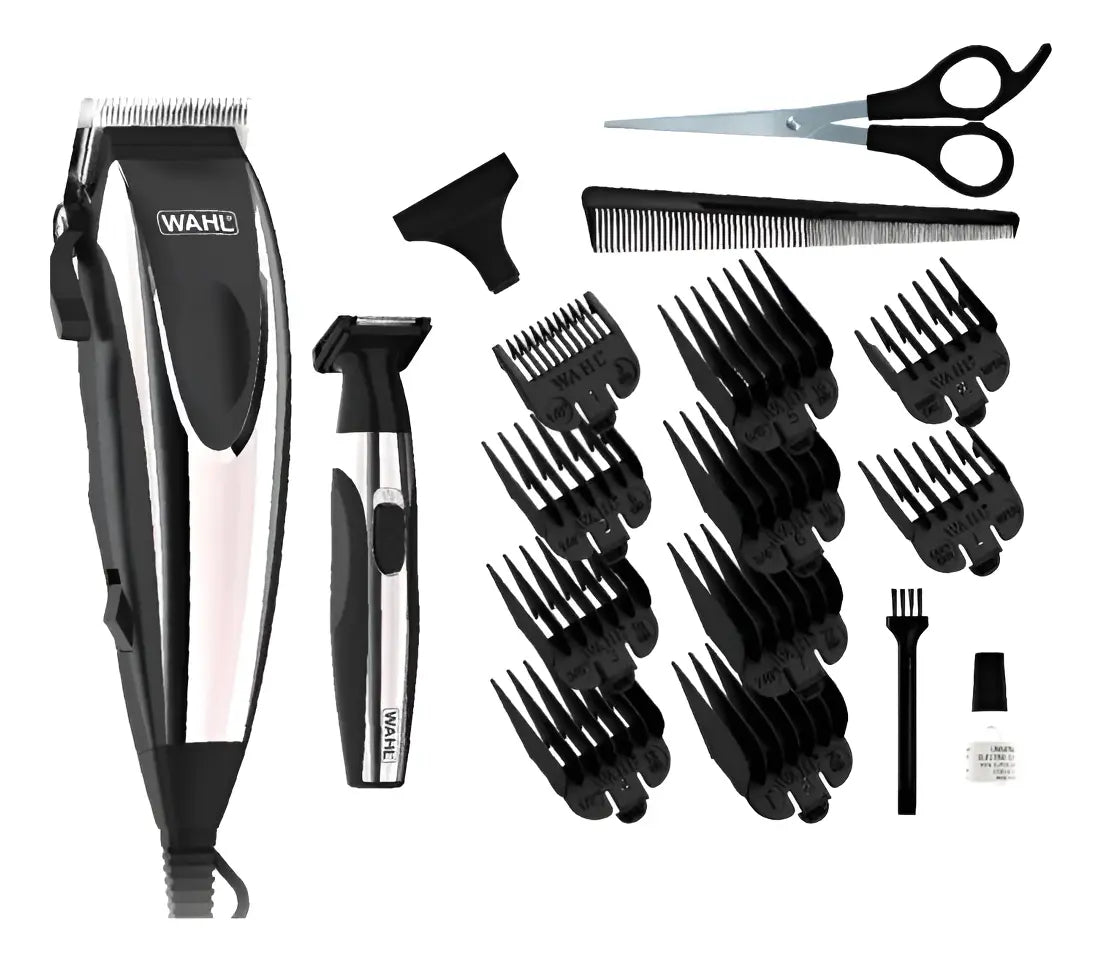 Kit Maquina Y Patillera Wahl Cut And Detail 18 Piezas  Negro 110v
